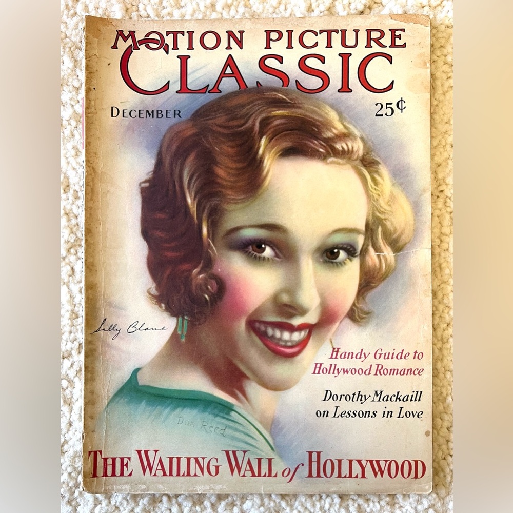 Vintage Motion Picture Classic Magazine December 1929 Sally Blane